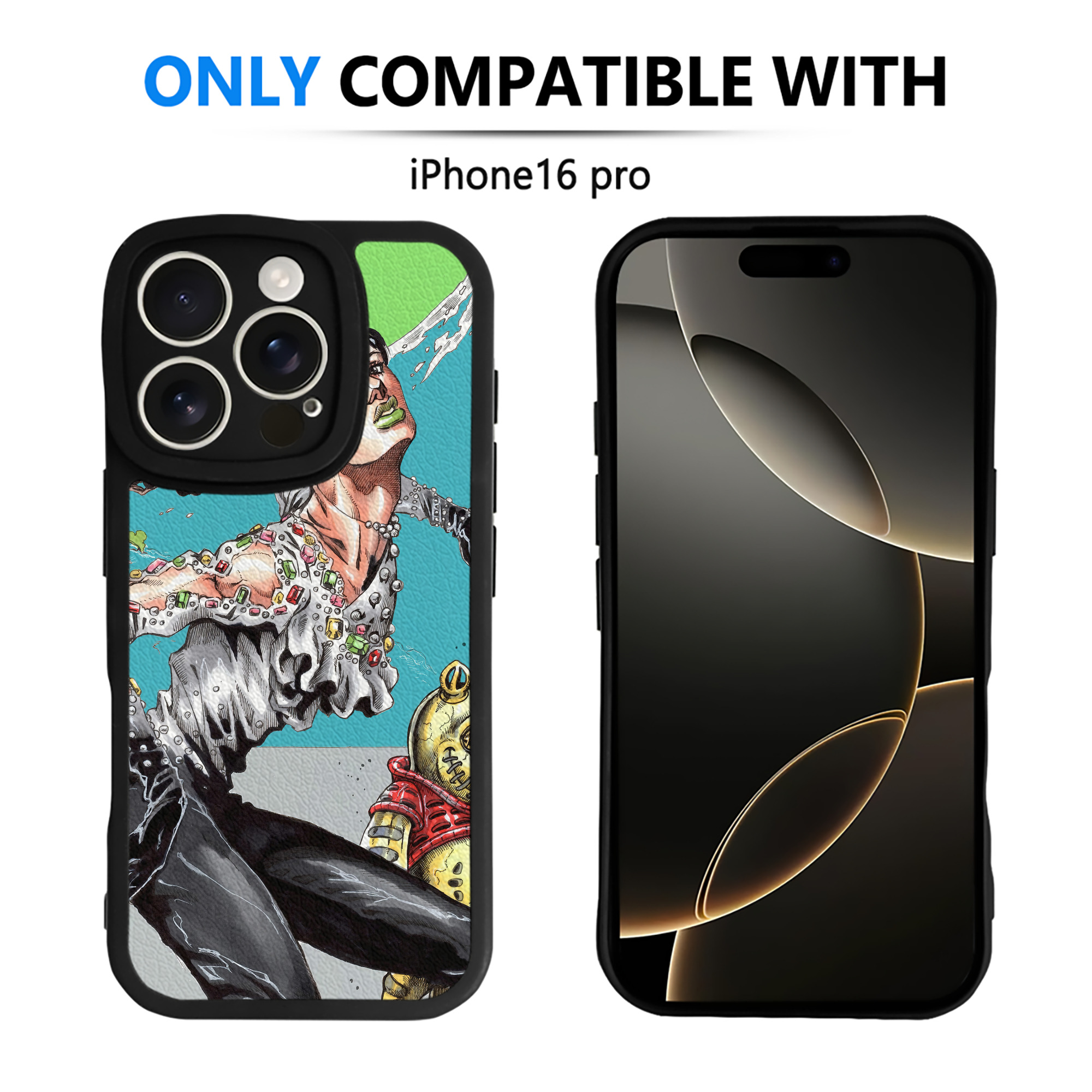 （画像用） ジョジョの奇妙な冒険 JoJo's Bizarre Adventure 【iPhone 16シリーズ対応】シリコンスマホケース（レザー調） 材質：シリコン